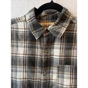 Redhead Brand Co Plaid Woven Short Sleeve Button Up Shirt Men's M Cozy Bass Pro